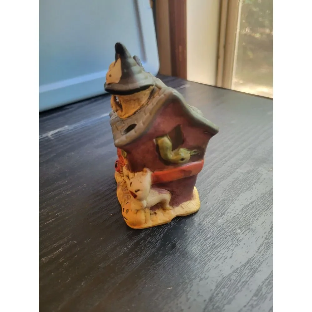 Vintage Ceramic Halloween Haunted House Candle Holder Ghosts Eyeballs